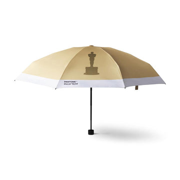 Gold Oscars logo Umbrella open on white background